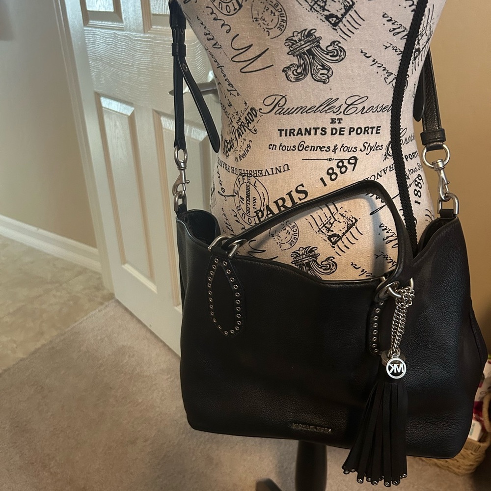 Michael Kors Black Shoulder Bag with Tassel